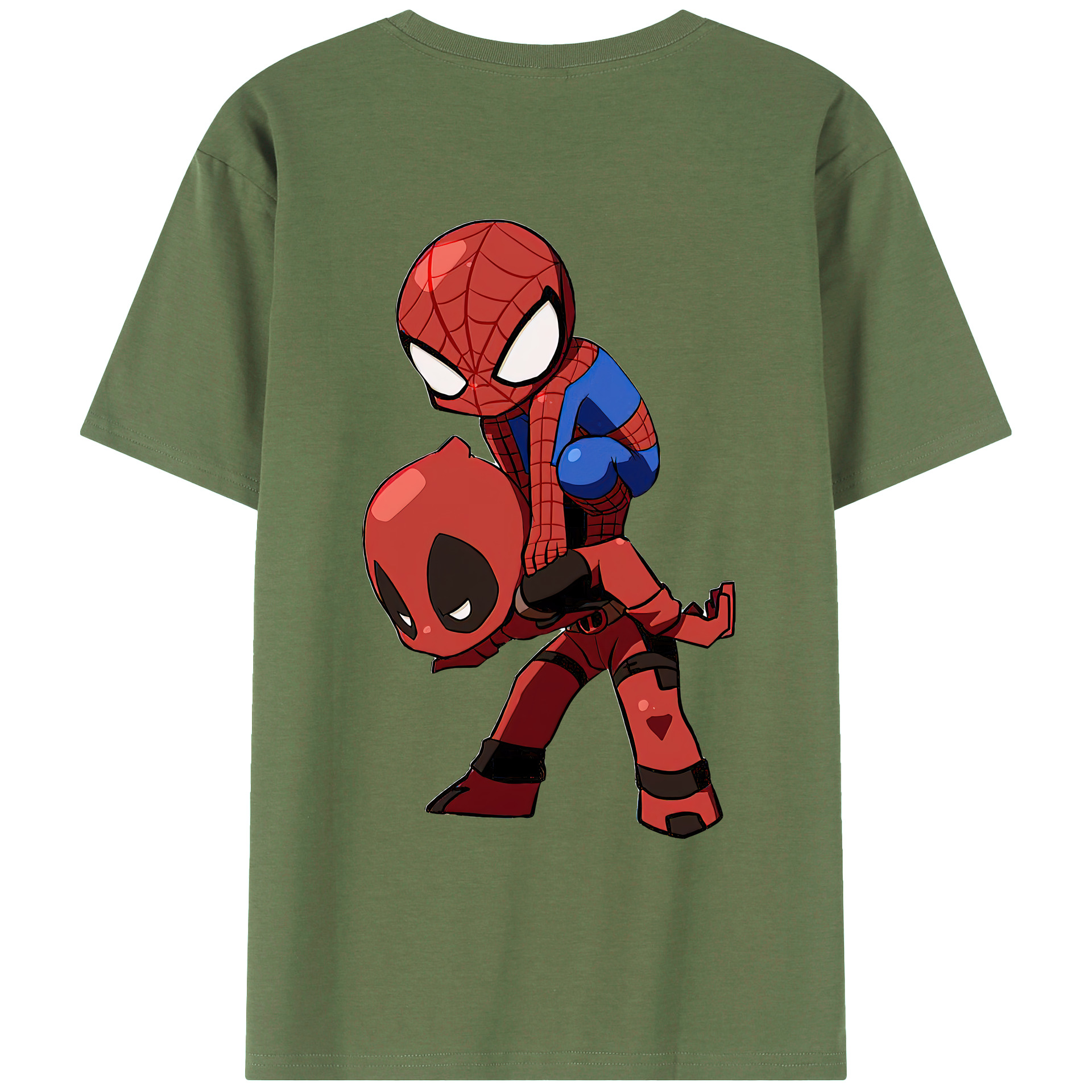 （画像用） Deadpool デッドプール 綿100％ メンズ半袖Tシャツ（バックプリント） 通気性